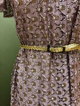 Charger l&#39;image dans la galerie, Robe longue rose et dorée en lurex T.38-40
